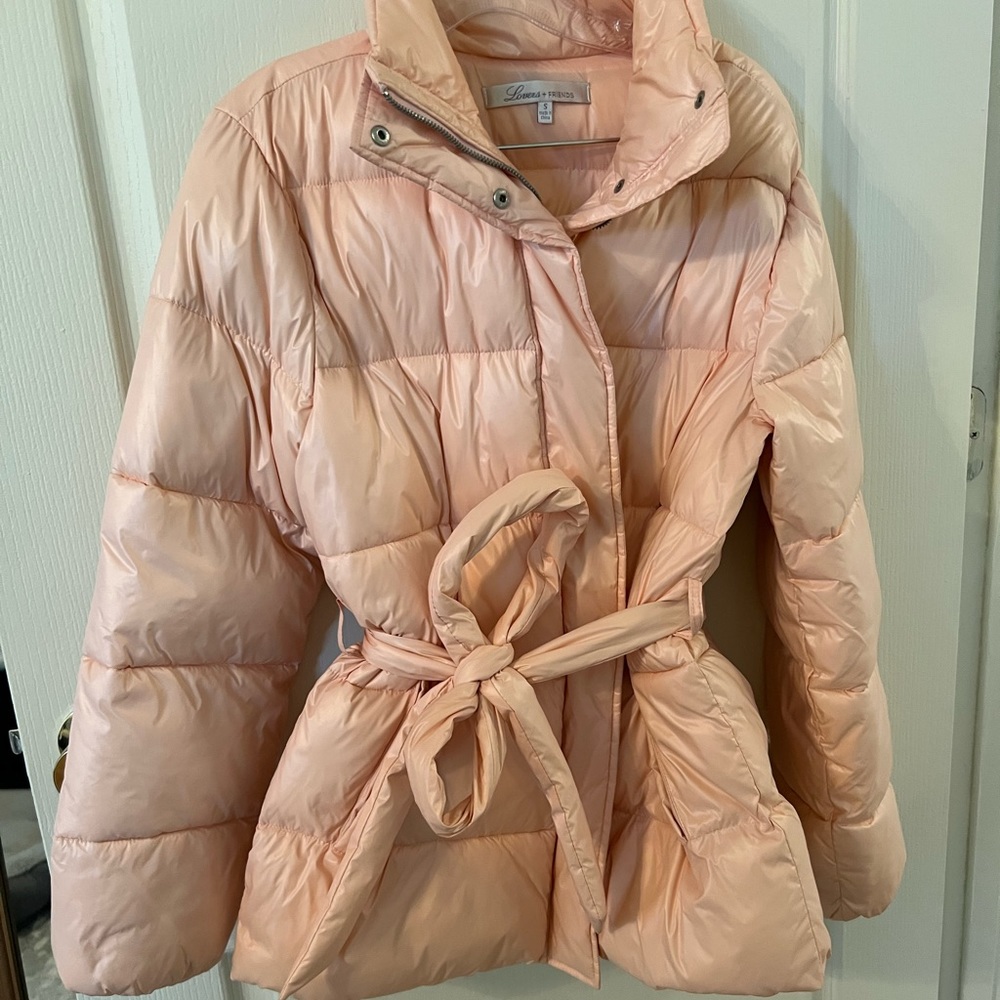 Lovers + friends tie puffer coat
